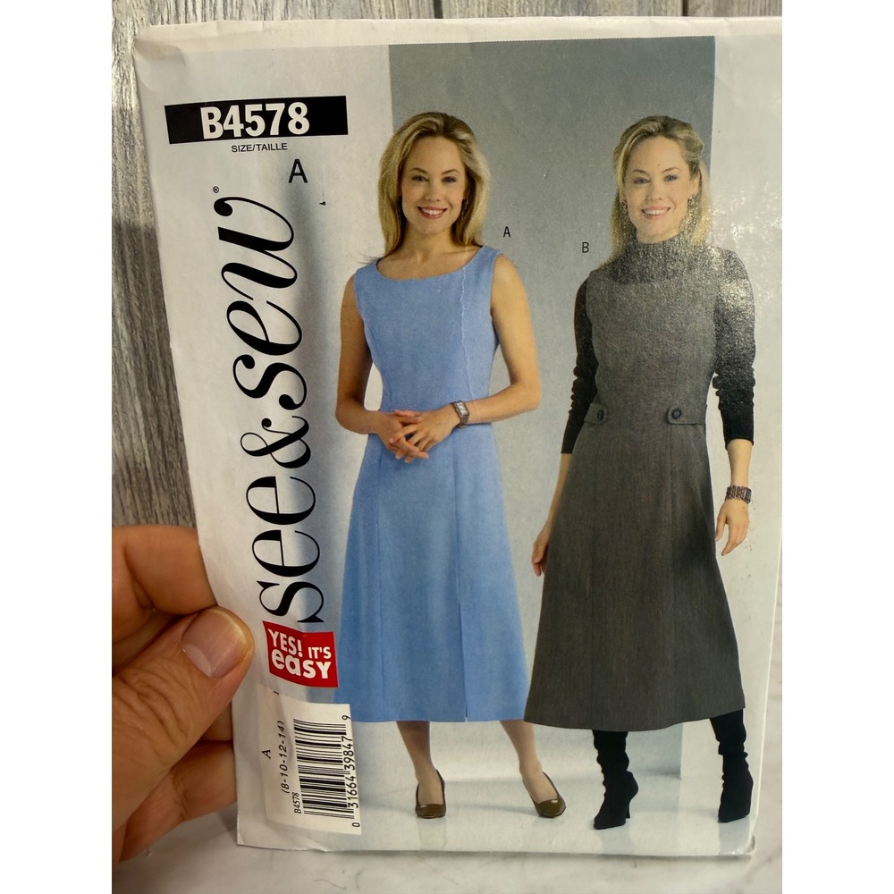 See & Sew B4578 Misses Petite Dress Pattern Size 8-14 Sleeveless Turtleneck